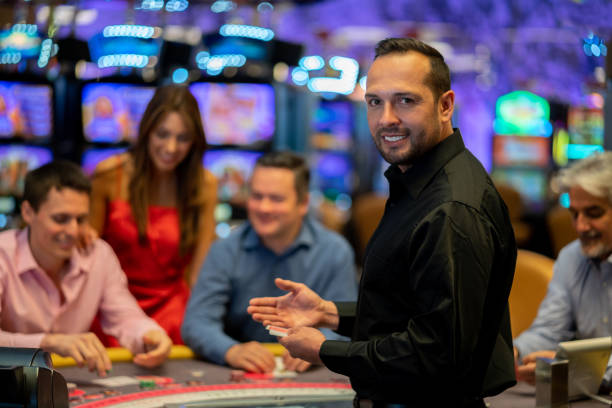 Live baccarat table at shibaslot with dealer and cards